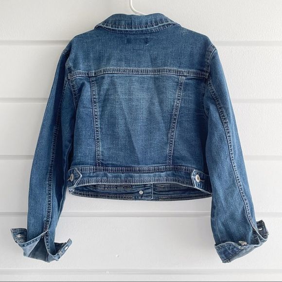Arizona Jean Company Girls Button Closure Crop Denim Jean Jacket Size L 10/12 - Picture 6 of 12
